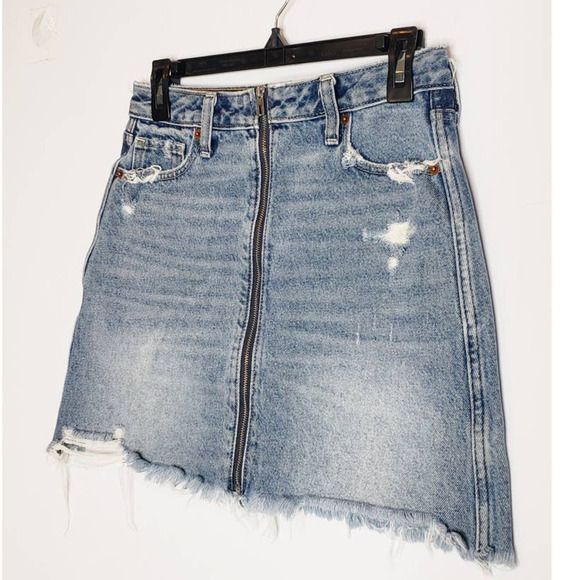 Abercrombie and Fitch Zoe Natural Rise Vintage A-Line Denim Skirt Zipper 4 27 - Picture 3 of 11